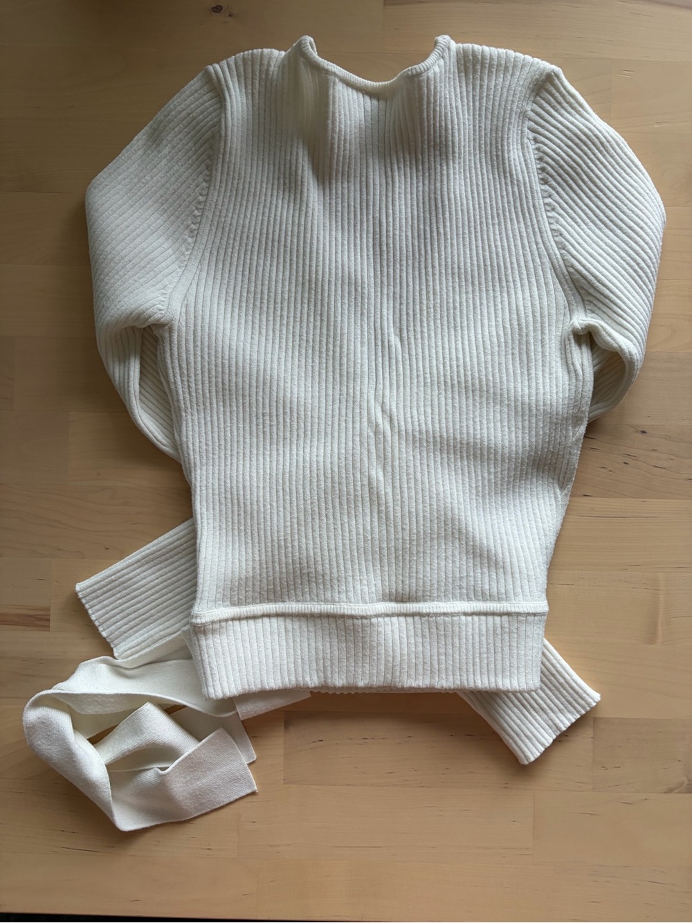 Wilfred Ivory Ribbed V-Neck Wrap Sweater - Picture 2 of 2